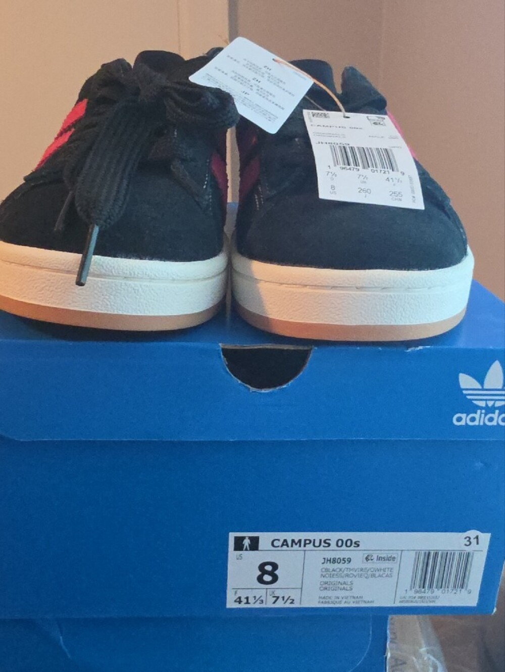 adidas Campus 00s Originals Core Black Victory Red Men 8 Women 9 - Picture 3 of 7